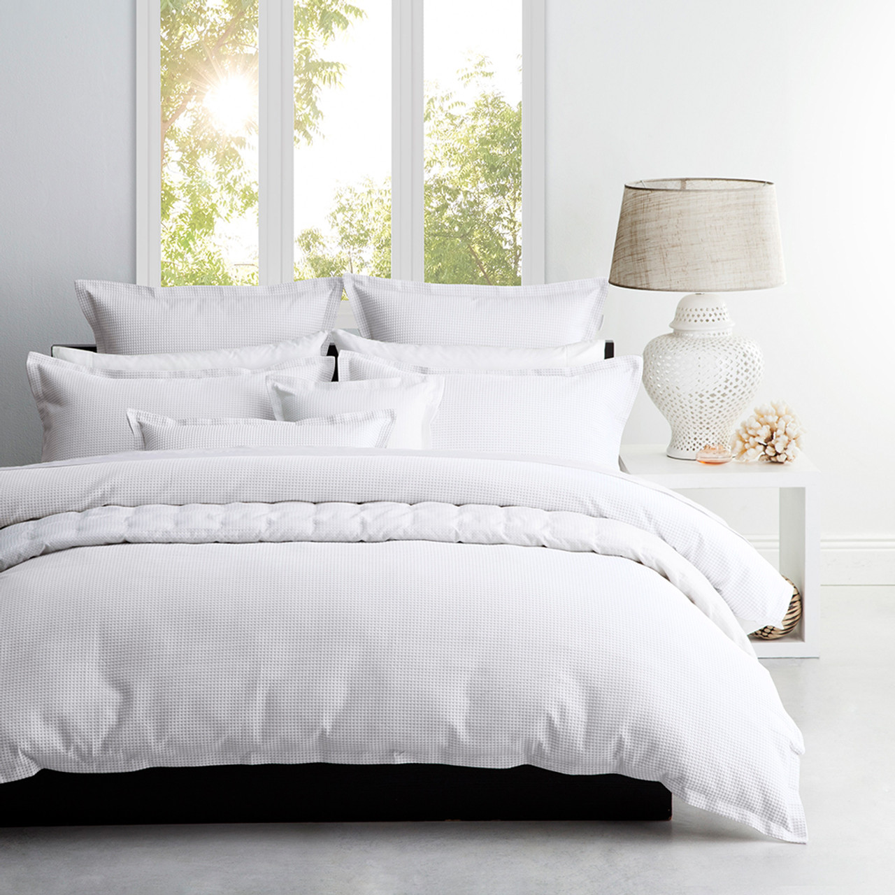 Ascot White Duvet Cover Set by Platinum Collection